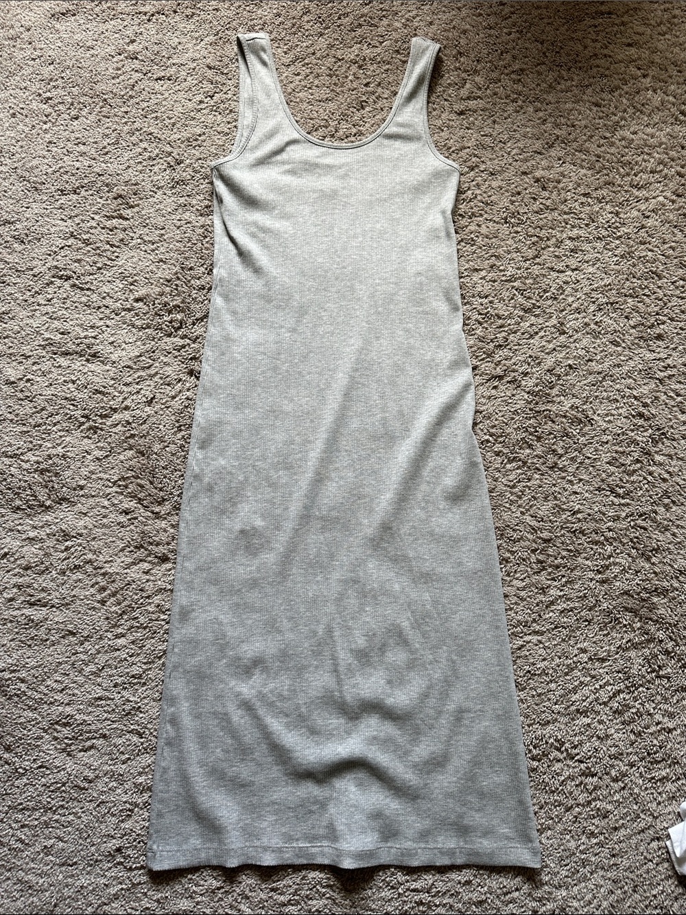 H&M Light Gray Ribbed Tank Maxi Dress
